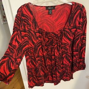 XL Style & Co red and black shirt